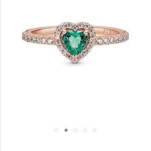 Pandora Sparkling Elevated Heart Ring, Rose Gold-Plated